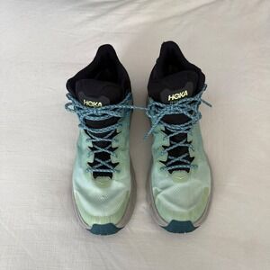 HOKA Womens Sz 10.5B Trail Code GTX Hiking Boots Shoes Aqua Blue Gore-Tex Vibram